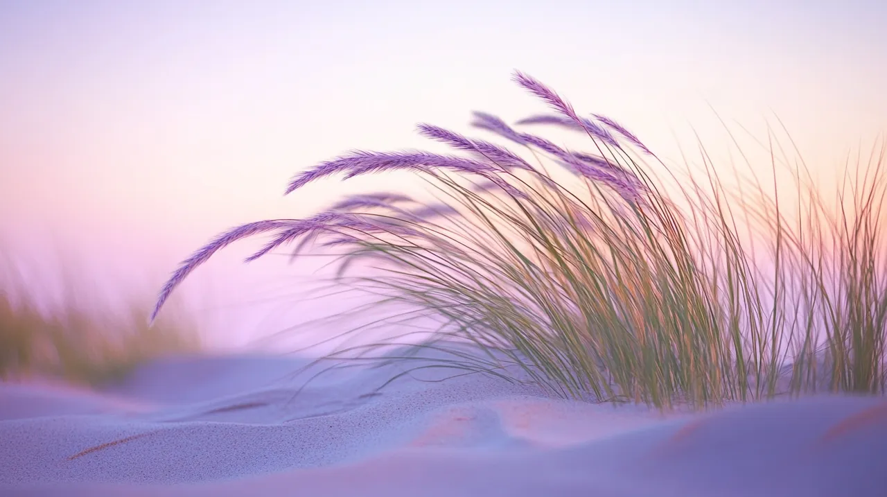 Duingras wiegend in de kustwind bij zonsondergang — woningontruiming Wassenaar