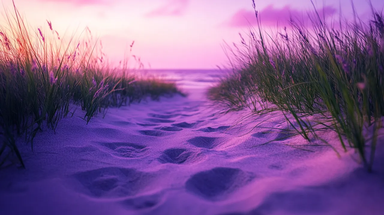 Sandy footpath winding through coastal dune grass at sunset — Westland house clearance