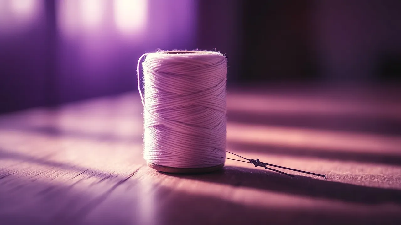 Single spool of white thread with a needle — meticulous house clearance services in The Hague