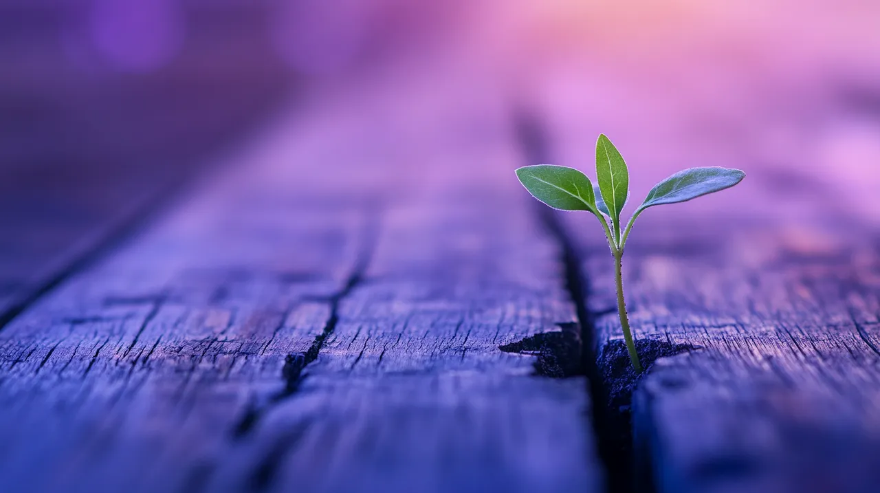 Small green plant growing through a crack — sustainable house clearance practices in The Hague